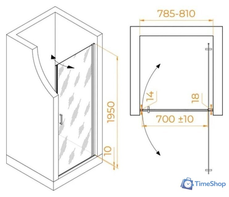 Душевая дверь RGW LE-003Gr 351200308-110 - Изображение №2 — Интернет-магазин Time-Shop