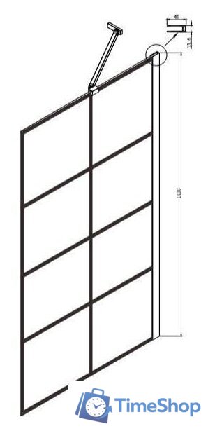 Стеклянная шторка для ванны Ambassador Bath Screens 16041209 80 - Изображение №5 — Интернет-магазин Time-Shop