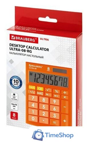 Бухгалтерский калькулятор BRAUBERG Ultra-08-RG 250511 (оранжевый) - Изображение №9 — Интернет-магазин Time-Shop