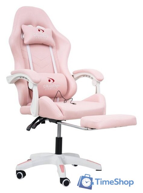 Игровое (геймерское) кресло Calviano 1584 (ткань, розовый) - Изображение №1 — Интернет-магазин Time-Shop
