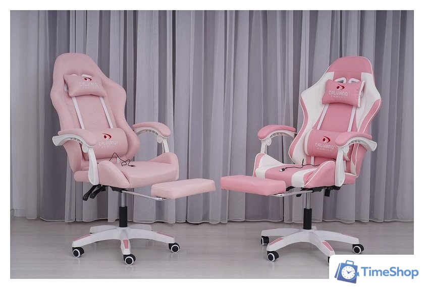 Игровое (геймерское) кресло Calviano 1584 (ткань, розовый) - Изображение №12 — Интернет-магазин Time-Shop