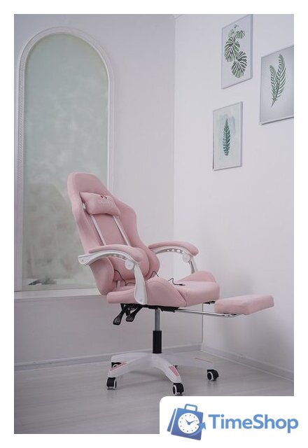 Игровое (геймерское) кресло Calviano 1584 (ткань, розовый) - Изображение №8 — Интернет-магазин Time-Shop