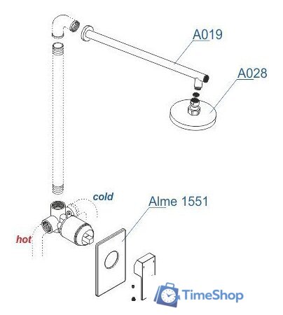 Душевая система  Wasserkraft A12528 - Изображение №4 — Интернет-магазин Time-Shop