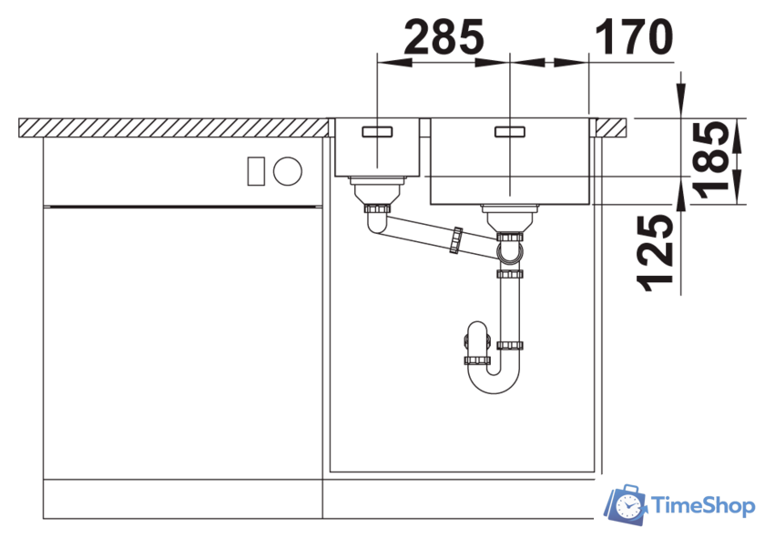 Кухонная мойка Blanco Solis 340/180-IF 526130 (правая, полированная) - Изображение №4 — Интернет-магазин Time-Shop