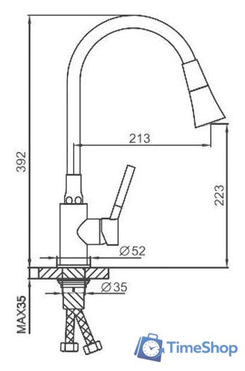Смеситель FRAP F4044-6 - Изображение №2 — Интернет-магазин Time-Shop