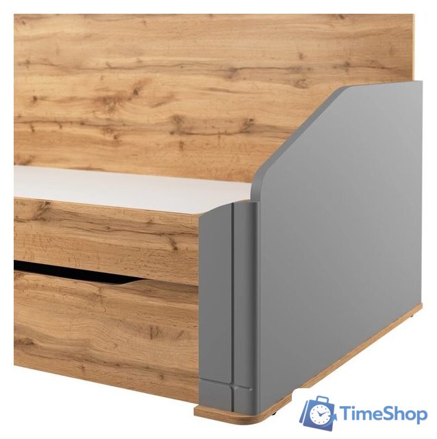 Кровать-тахта Involux Sale 90x200 с ящиками км0144 (серый шифер/дуб натюрель) - Изображение №6 — Интернет-магазин Time-Shop