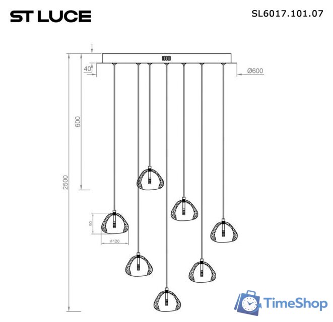Подвесная люстра ST Luce SL6017.101.07 - Изображение №7 — Интернет-магазин Time-Shop