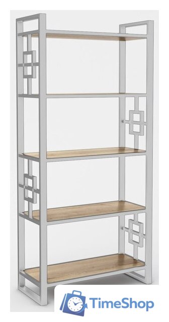 Стеллаж Hype Mebel Квадро 50x200 (белый/дуб галифакс натуральный) - Изображение №1 — Интернет-магазин Time-Shop