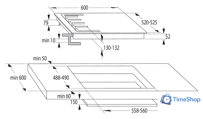 Варочная панель Gorenje GW6D42CLB - Изображение №9 — Интернет-магазин Time-Shop