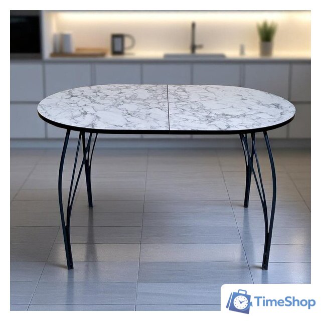 Кухонный стол Arvento Флок 2 раздвижной овал 110-140х70 (мрамор каррара) - Изображение №4 — Интернет-магазин Time-Shop