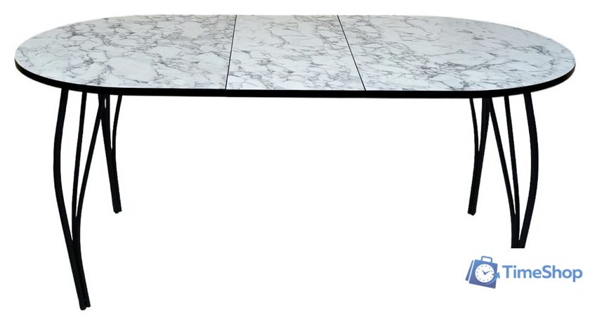 Кухонный стол Arvento Флок 2 раздвижной овал 110-140х70 (мрамор каррара) - Изображение №3 — Интернет-магазин Time-Shop