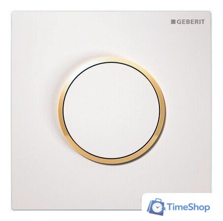 Панель смыва Geberit Sigma 10 HyTouch 116.015.KK.1 (белый/золотистый) - Изображение №1 — Интернет-магазин Time-Shop