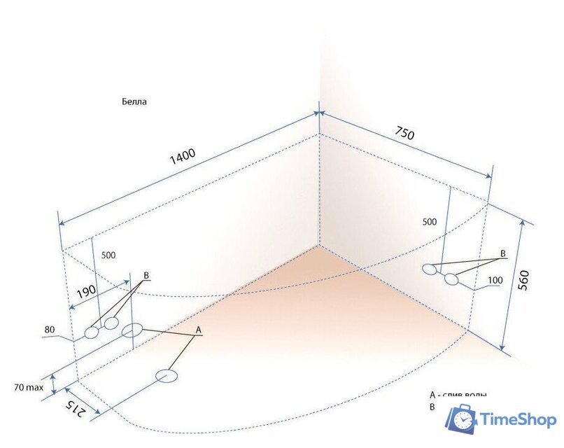 Ванна Triton Бэлла 140x76L (с каркасом) - Изображение №6 — Интернет-магазин Time-Shop