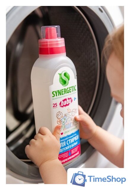Гель для стирки Synergetic биоразлагаемый для детского белья Baby 1 л - Изображение №8 — Интернет-магазин Time-Shop