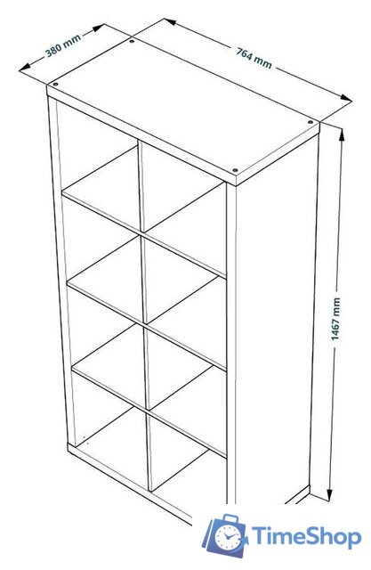 Стеллаж Mebelain Фора 8 (дуб беленый) - Изображение №6 — Интернет-магазин Time-Shop