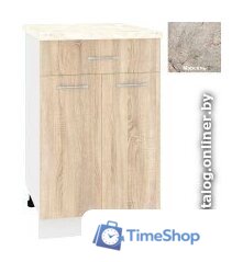 Шкаф напольный Кортекс-мебель Корнелия Лира НШ50р1ш (дуб сонома/марсель) - Изображение №1 — Интернет-магазин Time-Shop