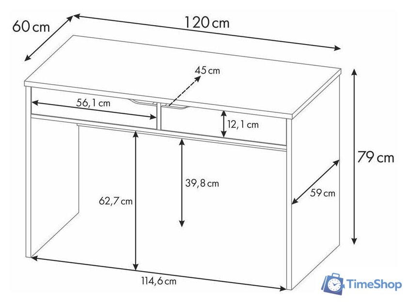 Стол Polini Kids Mirum 120 0002565.9 (белый) - Изображение №5 — Интернет-магазин Time-Shop