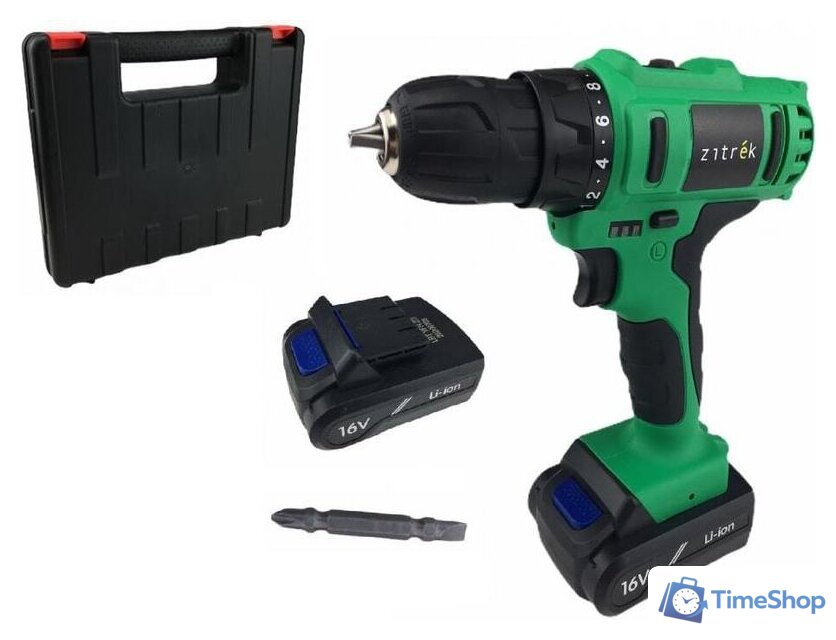 Дрель-шуруповерт Zitrek Greenpower 16-Li 063-4075 (с 2-мя АКБ, кейс) - Изображение №1 — Интернет-магазин Time-Shop