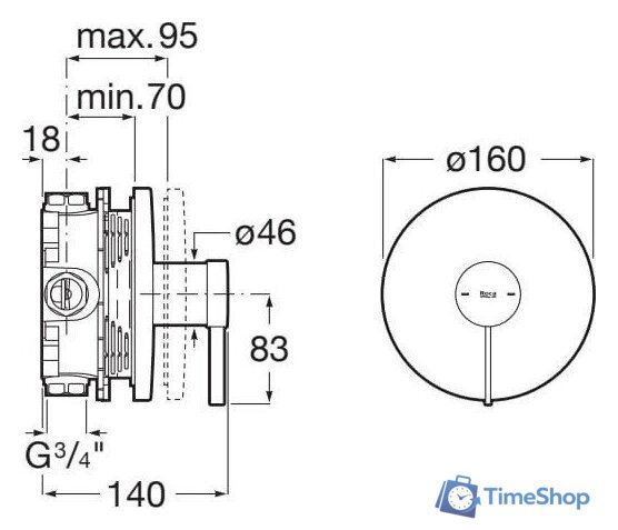 Смеситель без скрытого механизма Roca Ona A5A2B9ECN0 - Изображение №2 — Интернет-магазин Time-Shop