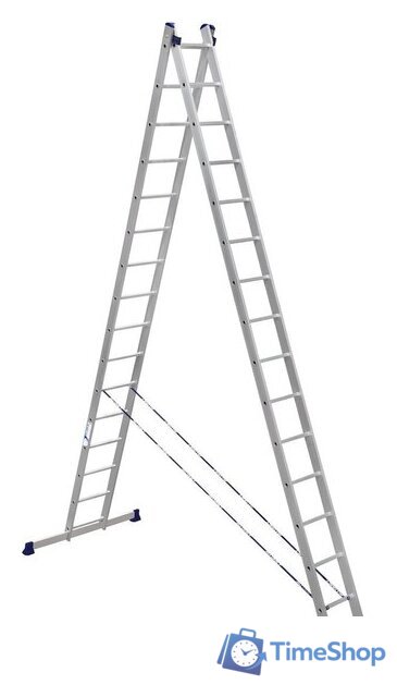 Лестница-стремянка Алюмет двухсекционная универсальная 6216 2x16 - Изображение №1 — Интернет-магазин Time-Shop