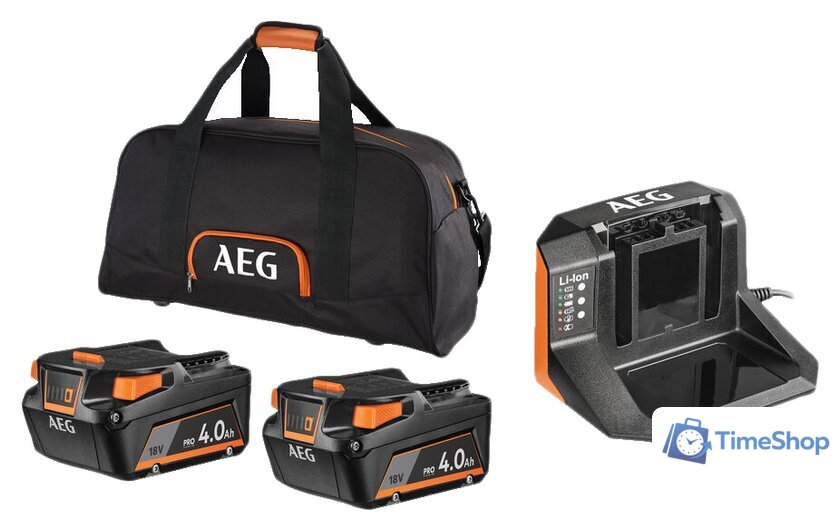 Аккумулятор с зарядным устройством AEG Powertools SETLL1840SLK1 4935479809 (2x18В/4 Ah + 18В, сумка) - Изображение №1 — Интернет-магазин Time-Shop