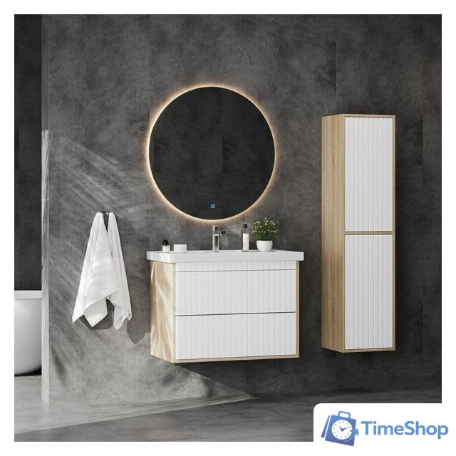  Onika Тумба под умывальник Дайлер 80 108061 (белый/дуб сонома) - Изображение №7 — Интернет-магазин Time-Shop