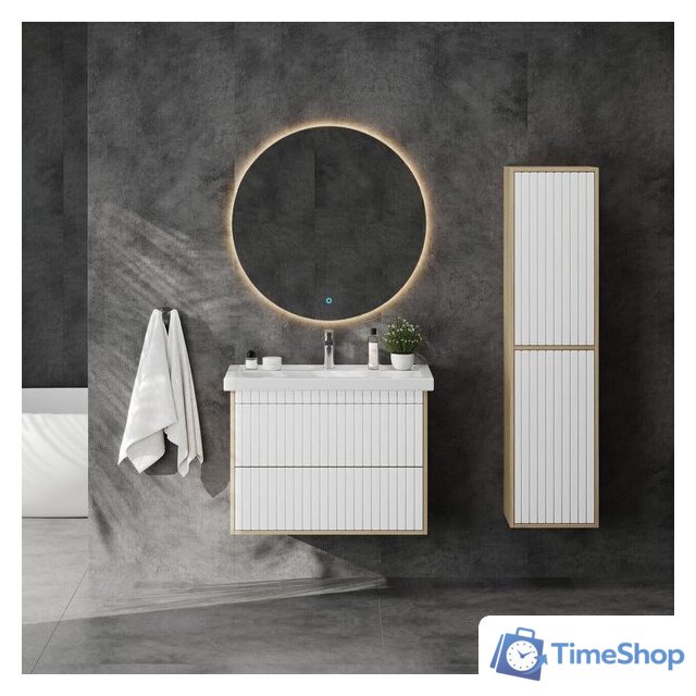  Onika Тумба под умывальник Дайлер 80 108061 (белый/дуб сонома) - Изображение №6 — Интернет-магазин Time-Shop