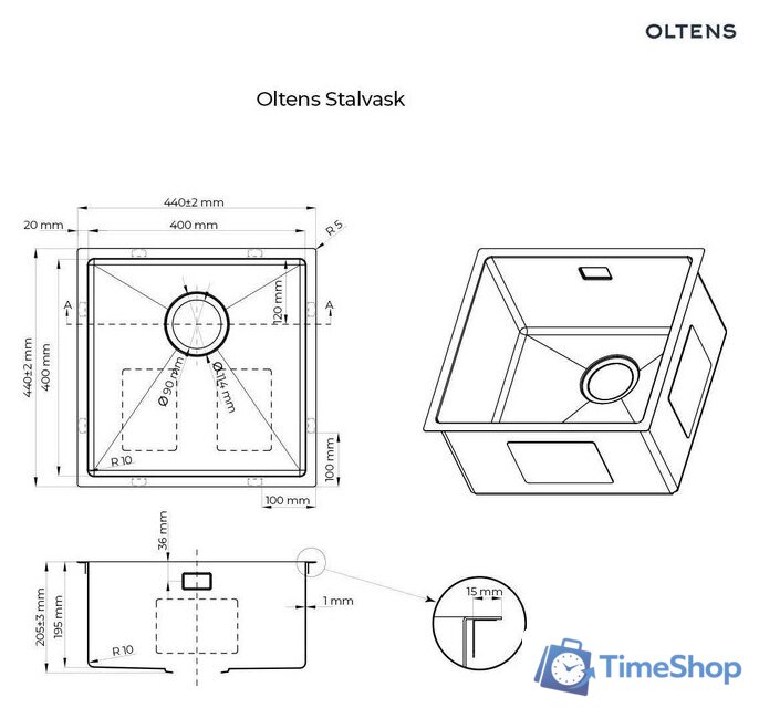 Кухонная мойка Oltens Stalvask 71100300 - Изображение №2 — Интернет-магазин Time-Shop