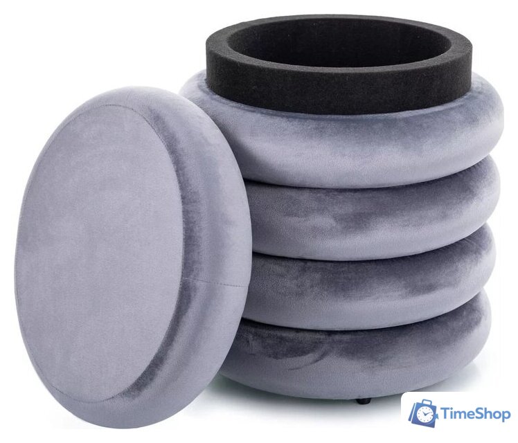 Пуфик Signal Calvi Velvet (серый) - Изображение №2 — Интернет-магазин Time-Shop