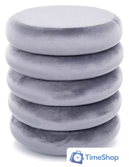 Пуфик Signal Calvi Velvet (серый) - Изображение №1 — Интернет-магазин Time-Shop