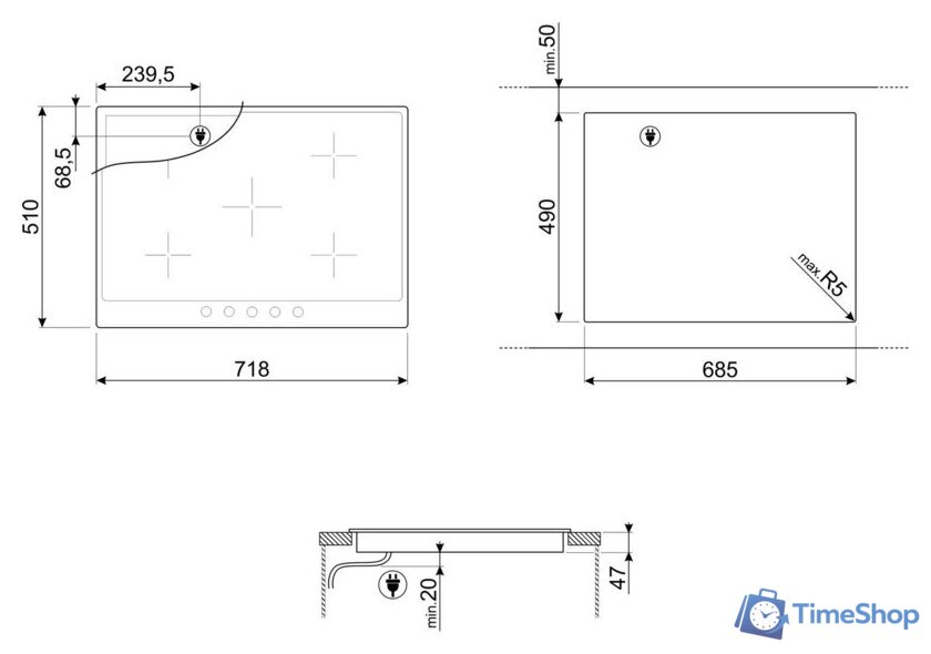 Варочная панель Smeg P875PO - Изображение №2 — Интернет-магазин Time-Shop