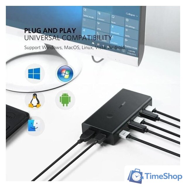 KVM переключатель Ugreen 50744 - Изображение №7 — Интернет-магазин Time-Shop