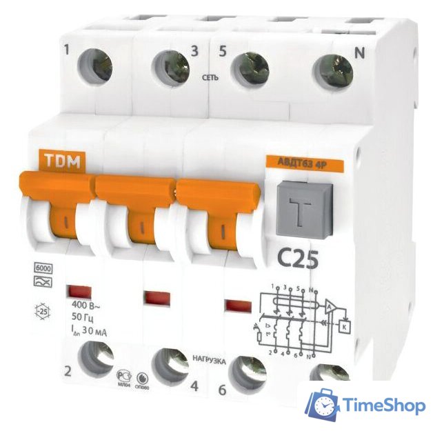 Дифференциальный автомат TDM Electric SQ0202-0019 - Изображение №2 — Интернет-магазин Time-Shop
