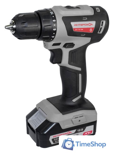 Дрель-шуруповерт Интерскол ДА-10/18В (с 2-мя АКБ 2 Ач, кейс) - Изображение №1 — Интернет-магазин Time-Shop