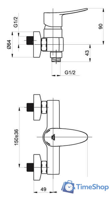 Смеситель Rubineta Static-12/K A20A08N - Изображение №2 — Интернет-магазин Time-Shop