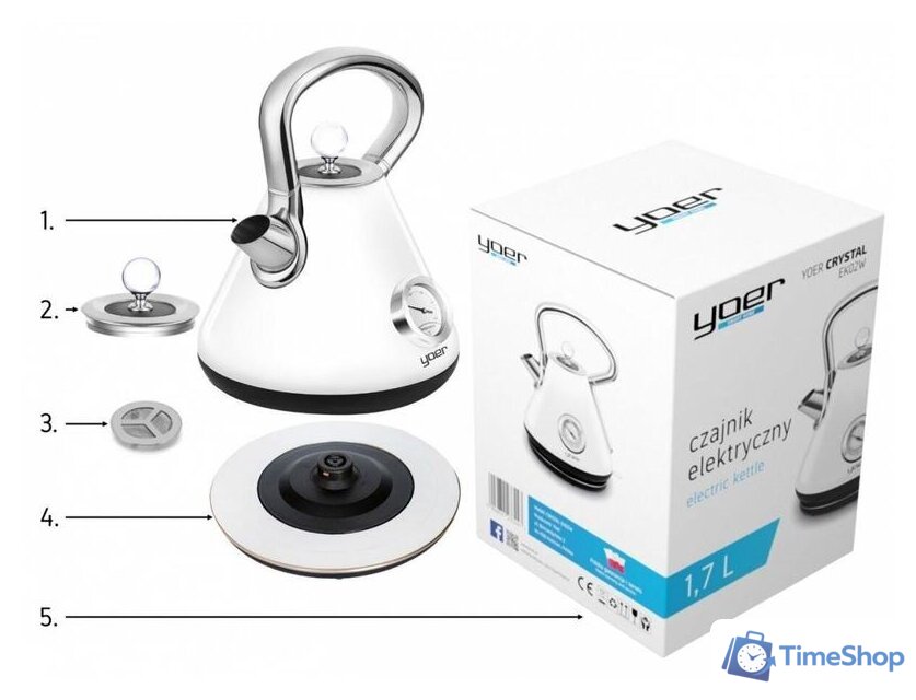 Электрический чайник Yoer Crystal EK02W - Изображение №7 — Интернет-магазин Time-Shop