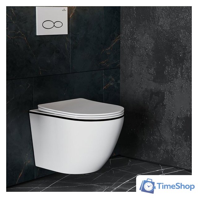 Унитаз подвесной Roxen Antares Black 530110-01B Rimless Soft Close - Изображение №2 — Интернет-магазин Time-Shop