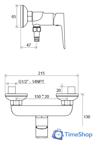 Смеситель Ravak Classic-CL 032.00/150 [X070084] - Изображение №2 — Интернет-магазин Time-Shop