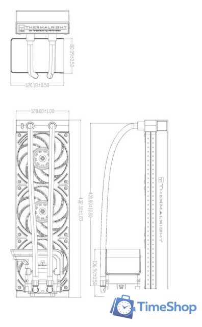 Система жидкостного охлаждения для процессора Thermalright Wonder Vision 360 UB ARGB (черный) - Изображение №4 — Интернет-магазин Time-Shop