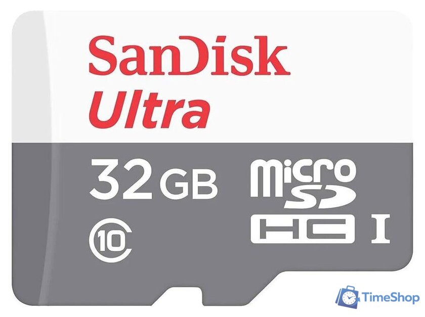 Карта памяти SanDisk Ultra microSDHC SDSQUNR-032G-GN3MN 32GB - Изображение №1 — Интернет-магазин Time-Shop