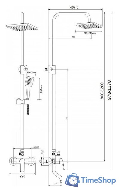 Душевая система  Agger Merry A1394400 - Изображение №12 — Интернет-магазин Time-Shop
