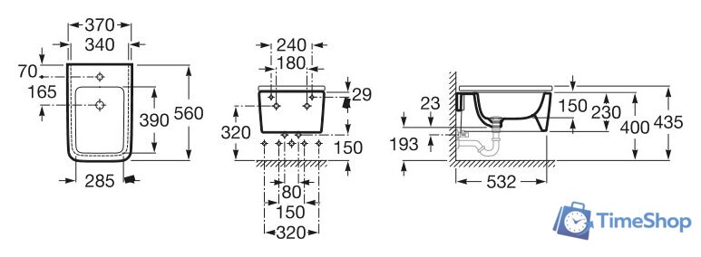 Биде Roca Inspira Square [357535000] - Изображение №2 — Интернет-магазин Time-Shop