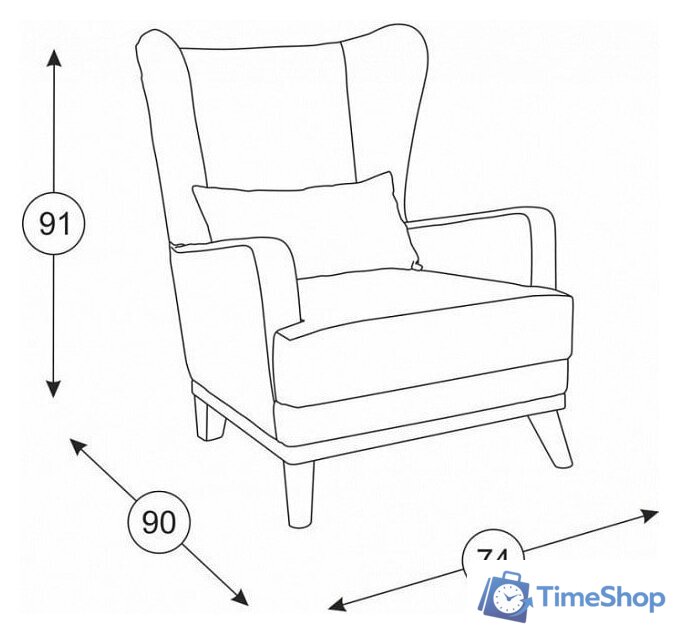 Интерьерное кресло Нижегородмебель Оскар ТК 315 (толидо 32) - Изображение №2 — Интернет-магазин Time-Shop