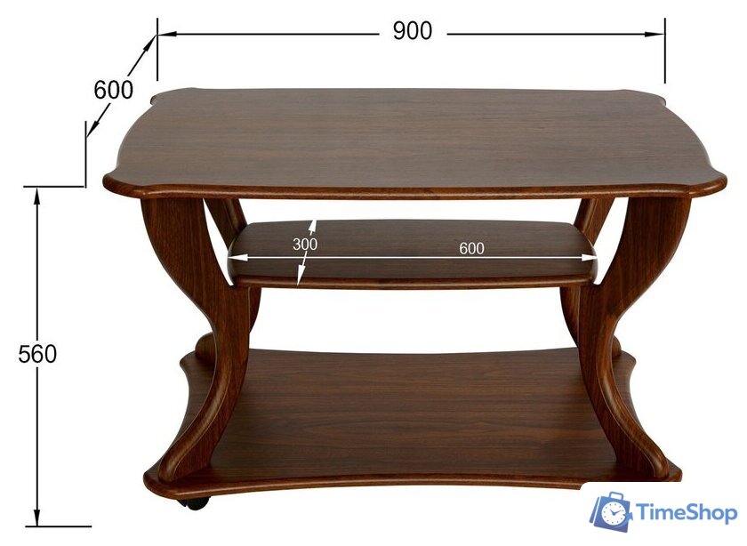 Журнальный столик Калифорния мебель Маэстро СЖ-02 (орех) - Изображение №4 — Интернет-магазин Time-Shop