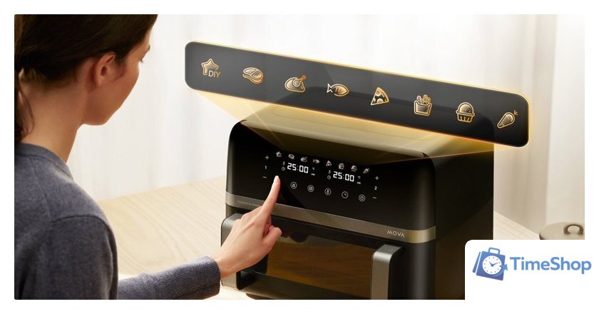 Аэрогриль (аэрофритюрница) Mova AeroChef FD20 Pro (черный) - Изображение №4 — Интернет-магазин Time-Shop