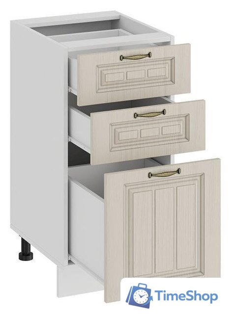 Шкаф напольный Трия Лина 1Н4Я3 (белый/кремовый) - Изображение №2 — Интернет-магазин Time-Shop