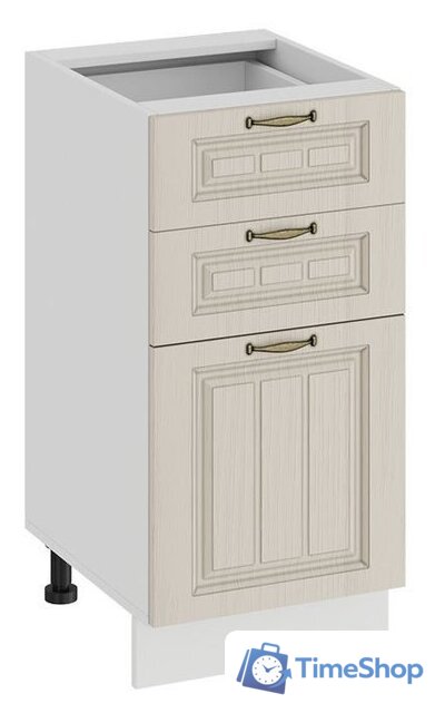 Шкаф напольный Трия Лина 1Н4Я3 (белый/кремовый) - Изображение №1 — Интернет-магазин Time-Shop