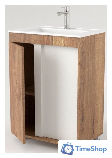  Дабер Тумба под умывальник 013 WeltWasser Deilbach 7517-60 Т13.6W.0.21 (дуб галифакс/белый) - Изображение №2 — Интернет-магазин Time-Shop