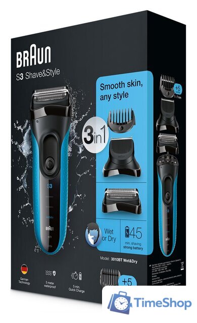 Электробритва Braun Series 3 Shave&Style 3010BT Wet&Dry - Изображение №3 — Интернет-магазин Time-Shop