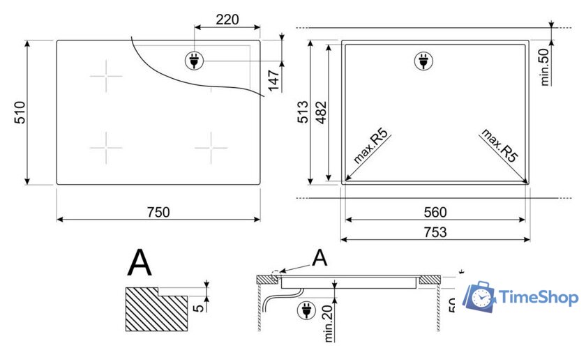 Варочная панель Smeg SI4742D - Изображение №6 — Интернет-магазин Time-Shop
